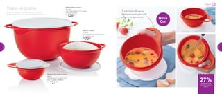 Preparar grandes e pequenas receitas ficou
ainda mais fácil com a ajuda da linha Criativa!
Todos os gostos
É só misturar tudo, usar as
laterais com encaixe para o dedo
polegar e não sujar as mãos
82435 | Criativa
3 Litros
27,8 comprimento X 23,9 largura
X 11,5 altura (cm)
R$
72,00
81945 | Mega Criativa
10 Litros
41,2 comprimento X 32,1 largura
X 18,8 altura (cm)
R$
128,00
802329 | Extra Mini Criativa
600ml
16,3 diâmetro X 7,4 altura (cm)
Preço sugerido: R$29,00
Por: R$
21,00
Nova
Cor
600ml
Preparar
de desconto na
Extra Mini Criativa
600ml
27%
32 33
 