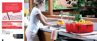 800134
Super Caixa - 10 Litros
32cm comp. x 13cm alt. x 32cm larg.
Preço Sugerido: R$140,00
Por apenas: R$104,00
Detalhe especial
Conserva os alimentos sempre fresquinhos,
pois possui grade protetora que impede que
a água decorrente das verduras, legumes
ou frutas entre em contato com o alimento
Assista nos dias 12, 19 e 26/8 ao Diário da Super Caixa
e descubra todos os benefícios deste produto. Acesse tupperware.com.br/tv
Destaques
DES
CON
TO
Economize
R$ 36,00
na compra da
Super Caixa
NOVA COR
Com a Super Caixa,
verduras e legumes conservados
por até 30 dias
8 9
 