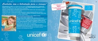 vitrine12-regiaoB_regiao B 9/27/12 11:00 AM Page 36




                                                                                                                                                                                                                           37

      Cuidados com a hidratação para a criança!                                                                                                   e adquirida vo
                                                                                                                                    A cada unidad rá com
                                                                                                                                           contribui
                                                                                                                                                                cê


      Especialmente no verão ou em lugares de clima quente, é fundamental garantir que a criança tome                                           R$0,50
                                                                                                                                                                revivência
                                                                                                                                                 “Direito à Sob
      líquidos como água, sucos de frutas e outros líquidos, e que consuma alimentos saudáveis. Também é                          para o projeto     lvimento Infantil”
      importante que os pequenos usem roupas leves e confortáveis.                                                                    e ao Desenvo
      Atenção: os bebês devem se alimentar exclusivamente de leite materno até o seis meses de idade.                                          UNICEF.
                                                                                                                                                                                             Arte aberta Copo
      Nesse período, não precisam de outros líquidos.
      Lembre-se de que a criança precisa beber pelo menos 4 copos de água por dia para manter a
      hidratação e o bom funcionamento do intestino. Ofereça os líquidos em pequenos volumes, várias vezes
      ao dia. Evite oferecer refrigerantes ou bebidas industrializadas.
                                                      Dicas para ajudar as crianças a criar o hábito de tomar
                                                      água ou sucos naturais regularmente:
                                                      Ofereça sempre frutas e legumes: estes alimentos são ricos em
                                                      minerais e eletrólitos importantes para manter as crianças por mais tempo                                                                 O
                                                                                                                                                                                                    N
                                                      hidratadas. Por isso, uma ótima forma de hidratar é utilizar sucos de                                                                    ch atal
                                                                                                                                                                                         v o c eg
                                                      frutas, preferencialmente o melão e a melancia. Além de serem fontes                                                                    ê p an d está
                                                      de potássio, são frutas com alto teor de água, além de serem doces, não
                                                                                                                                                                                          a d o de o e
                                                                                                                                                                                               ife
                                                      necessitando da adição de água, nem de açúcar.                                                                                  Co           ren faze
                                                                                                                                                                                         ntr           ça r
                                                      Ofereça água de coco: esta é uma ótima maneira de manter a                                                                      est ibu            .
                                                                                                                                                                                         ep ac
                                                      hidratação em dias muito quentes, pois a composição química da água                                                                    roj om
                                                      de coco é a mais próxima da composição dos líquidos corporais,                                                                             eto
                                                                                                                                                                                                     !
                                                      mantendo a boa hidratação das células.

                                                                                                                                                                      200ml
                                                                                                                                                                                            87928
                                                                                                                                                                                            Copo Unicef - 200ml
                                                                                                                                                     *Esta oferta não conta para            6,8cm de diâm. x 13cm de alt.
                                                                                                                                                     Venda, nem para Programa de
                                                                                                                                                     Incentivos do período. Este
                                                                                                                                                                                            Preço sugerido:      R$17,99
                                                                                                                                                     produto não tem lucratividade.
                                                                                                                                                                                            Por apenas:         R$11,49
   36
 