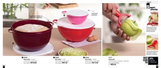 32 33
Preparar
800296
Maxi Criativa - 7,8 Litros
36,4cm de diâm. x 15,6cm de alt.
Preço sugerido: R$112,00
3800886
Mega Criativa - 10 Litros
41cm de diâm. x 18,5cm de alt.
Preço sugerido: R$128,00
1 800699
Mini Criativa - 1,4 Litro
18,9cm de diâm. x 9,3cm de alt.
Preço sugerido: R$47,00
2
1
2
3
87478
Descascador
10,9cm de comp. x 2cm de larg. x 7,6cm de alt.
Preço sugerido: R$29,00
Por: R$22,00
24%
de desconto
no Descascador
DES
CON
TO
Design permite retirar
com facilidade aquelas
manchas escuras de
diversos alimentos
Lâmina desenvolvida para
cortes finos, evitando o
desperdício do alimento
Dia feliz é dia de casa cheia
Alças laterais facilitam na
mistura dos ingredientes
Tampa evita
vazamento
 