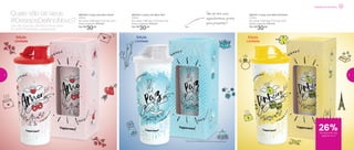 Que não falte paz, dinheiro e muito amor
em 2018. Presenteie e surpreenda!
Quais são os seus
#DesejosDeAnoNovo?
802751 | Copo com Bico Dinheiro*
470ml
8,2 comp. X 8,6 larg. X 22,3 alt. (cm)
Preço sugerido: R$41,00
Por: R$
30,00
802750 | Copo com Bico Amor*
470ml
8,2 comp. X 8,6 larg. X 22,3 alt. (cm)
Preço sugerido: R$41,00
Por: R$
30,00
802754 | Copo com Bico Paz*
470ml
8,2 comp. X 8,6 larg. X 22,3 alt. (cm)
Preço sugerido: R$41,00
Por: R$
30,00
Edição
Limitada
Edição
Limitada
Edição
Limitada
Vem em uma caixa
supercharmosa, pronta
para presentear!
*Não colocar bebidas quentes ou gaseificadas
Desejos de Ano Novo
de desconto nas
páginas 2 e 3
26%
2 3
 