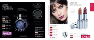 •	Alta fixação
•	Cores vivas e
intensas
ÚNICO E
SOFISTICADO
K. 97026 - Salmon
M. 97027 - Geranium
A modelo está usando Batom
Hydra Brilliance Merlot.
Fec
hamento magné
tico
L. 97029 - Candy
R$ 59,00 cada
NC Batom Hydra Brilliance
Nutrimetics 3,5g cada
J. 901015 - Bourbon
O. 97031 - Cherry
N. 97028 - Petal
CORES
VIBRANTES
E CLÁSSICAS • Alta cobertura
•	Pode ser usado com
pincel seco ou molhado
R$ 65,00 cada
E. 97019 - Astro
NC Sombra Baked
Nutrimetics 1,5g cada
A. 97021 - Vênus
B. 97018 - Cosmos
Preço sugerido:
R$ 65,00cada
DESCONTO27%
46,90
R$ cada
Por
Oftalmologicamente testado
• Cor intensa em
uma aplicação
•	Textura aveludada
D. 97020 - Galaxy NC Sombra Colour Impact
Nutrimetics 1g cada
R$ 55,00 cada
Preço sugerido:
R$ 59,00 cada
48,90
R$ cada
Por
NC Batom Hydra Brilliance
Nutrimetics 3,5g cada
Q. 97030 - Merlot
P. 901207 - Champagne
E.
F.
Q.
P.
Atenção:acordobatompodevariardeacordocomaformadeaplicaçãodoprodutoecomotomdoslábiosdecadapessoa.
G. 96997 - Espresso
C. 97017 - Eclipse
F. 97001 - Midnight
I. 96999 - Mulberry
H. 96998 - Ballet
BOCA
74 75
 