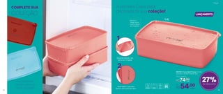 803705 | Caixa Ideal Frango 1,4 Litro
23 comp. X 14 larg. X 6,9 alt. (cm)
Preço Sugerido
R$74,00
27%de desconto
A primeira Caixa Ideal
decorada da sua coleção!
2
Você sabe o que tem
dentro, sem precisar abrir
1
Material ﬂexível, não
racha ao congelar
1,4LMantém o
frango fresco,
mesmo depois
de congelado
LANÇAMENTO
cada
45
cada
Nos próximos
Vitrines: peixe e
carne. Aguarde!
COMPLETE SUA
COLEÇÃO
Por
R$54,00
Freezer
44
 