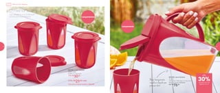 803196 | Copo Outdoor
330ml cada
8 diâm. X 11 alt. (cm)
1 Por: R$
30,00
4 Por: R$
21,00 cada
Cód. para 4 Copos Outdoor | 803268
803190 | Jarra Outdoor
1,7 Litro
11,4 comp. X 16,5 larg. X 21 alt. (cm)
Preço sugerido: R$104,00
Por: R$
75,00
Suco geladinho é a combinação
perfeita para sua milanesa.
O melhor acompanhamento...
Base transparente,
visualize o líquido sem
precisar abrir
Lançamentos
Lançamento
de desconto nas
páginas 10 e 11
até
Milanesa sem Bagunça
30%
10 11
 