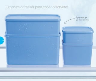 Organização que
seu freezer merece
Organize o freezer para caber o sorvete!
28
 
