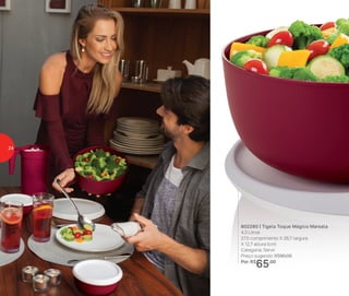 802280 | Tigela Toque Mágico Marsala
4,3 Litros
27,5 comprimento X 26,7 largura
X 12,7 altura (cm)
Categoria: Servir
Preço sugerido: R$90,00
Por: R$
65,00
24
 