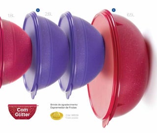 65
Com
Glitter
Brinde de agradecimento
*Cores variadas
Cód.: 88539
Espremedor de Frutas
1,8L 2,6L 6,5L
 
