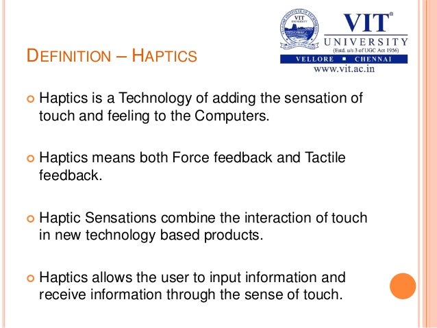HAPTIC TECHNOLOGY