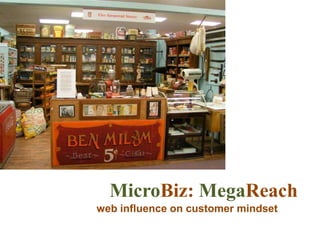 MicroBiz: MegaReach
web influence on customer mindset
 