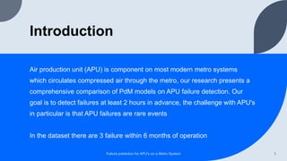 Apu Model Failure Prediction for APU on a Metro System | PPTX