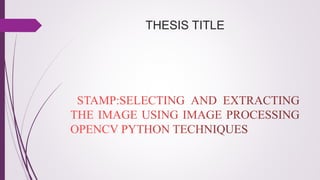 THESIS TITLE
 