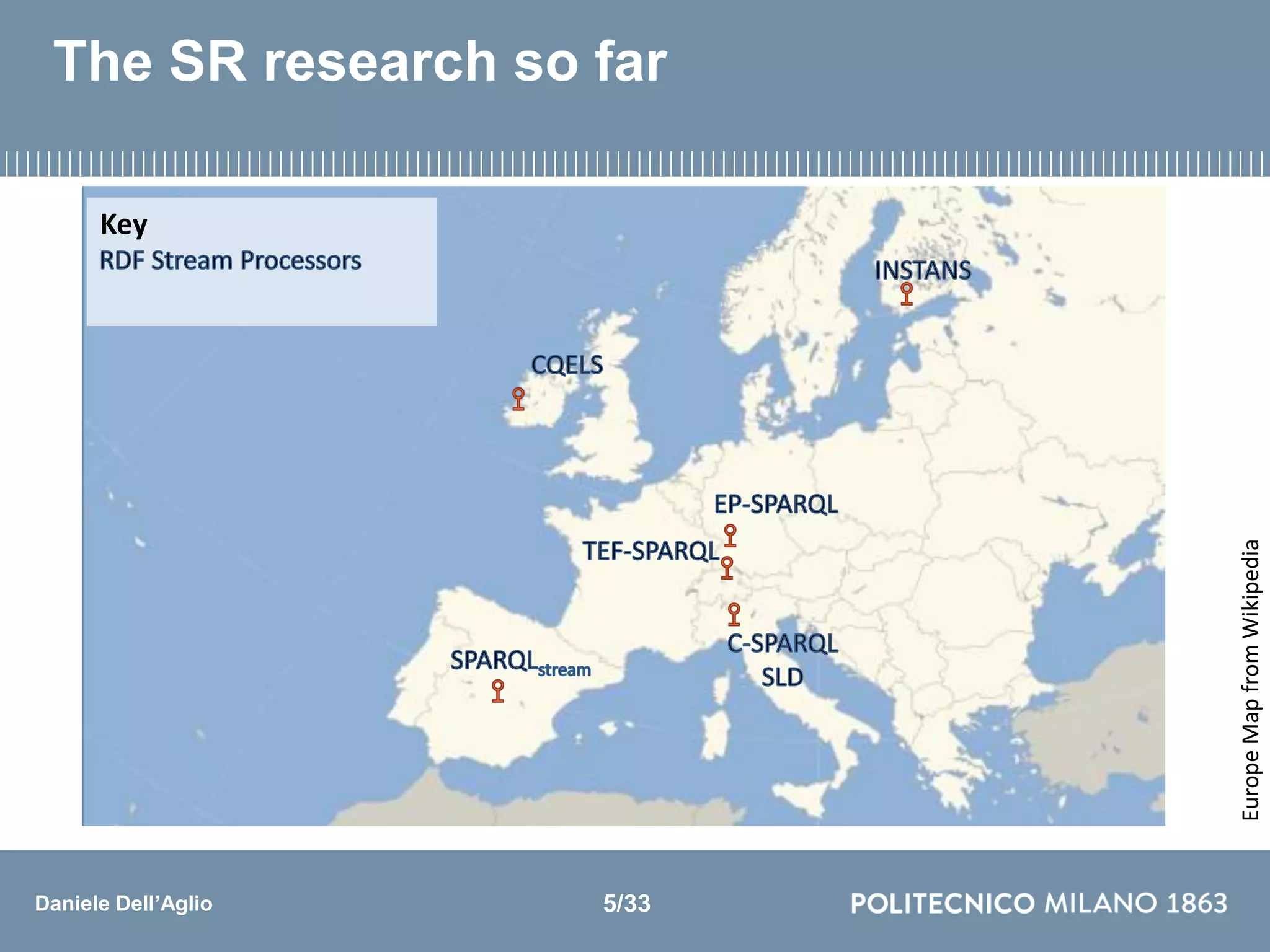 Daniele Dell’Aglio
The SR research so far
EuropeMapfromWikipedia
Key
5/33
 
