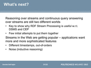 On Unified Stream Reasoning