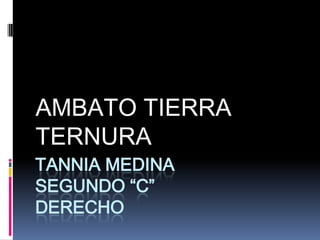 AMBATO TIERRA
TERNURA
TANNIA MEDINA
SEGUNDO “C”
DERECHO
 