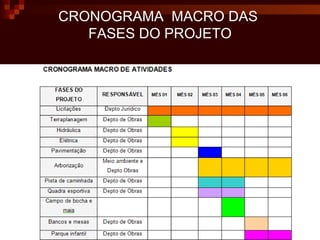 CRONOGRAMA  MACRO DAS  FASES DO PROJETO 