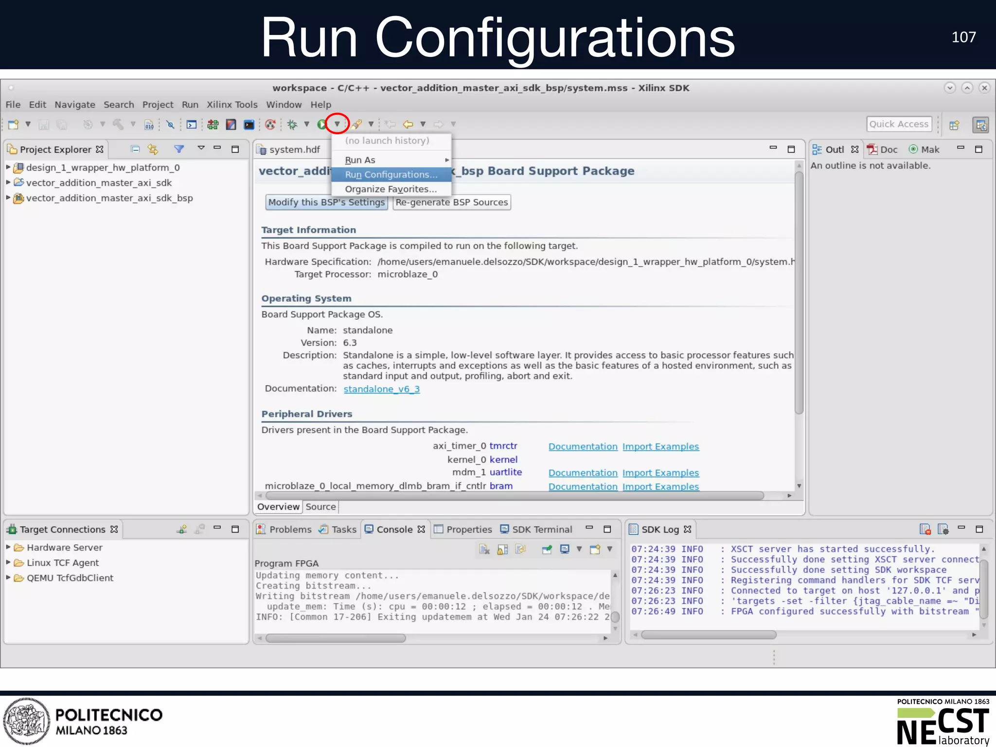 Run Configurations
• text
 