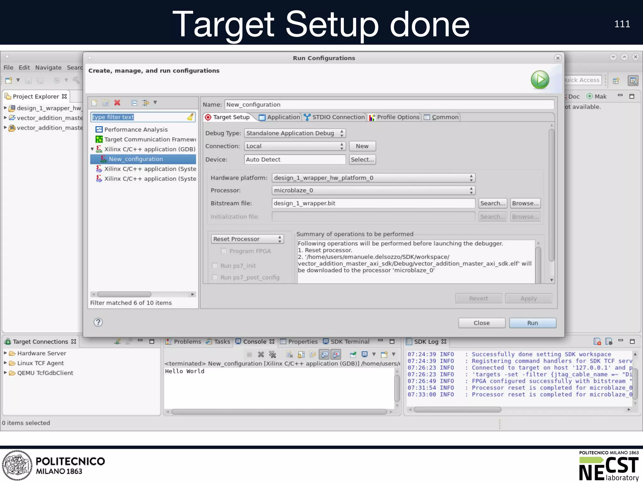 Target Setup done
• text
 