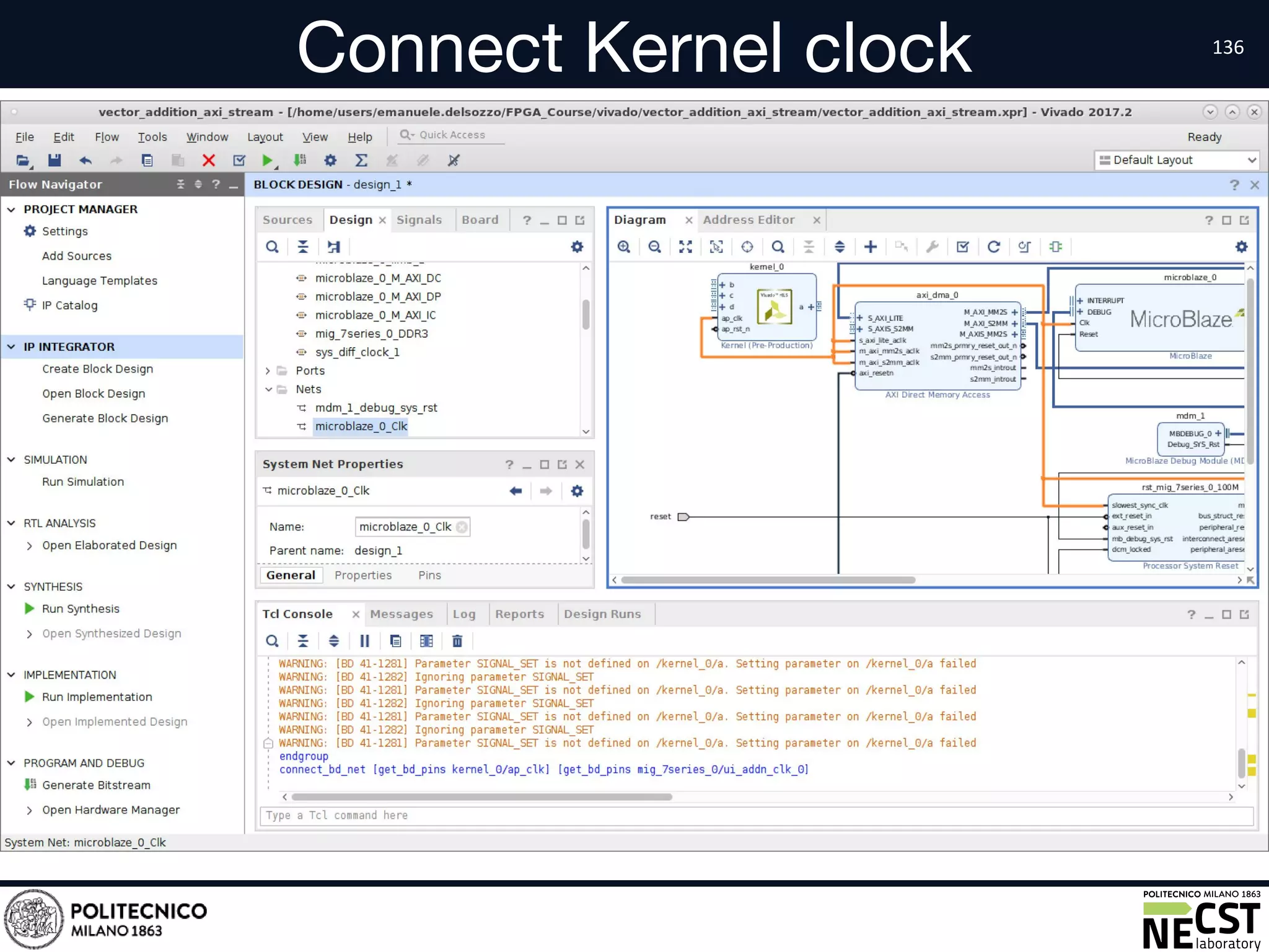 Connect Kernel clock
• text
 