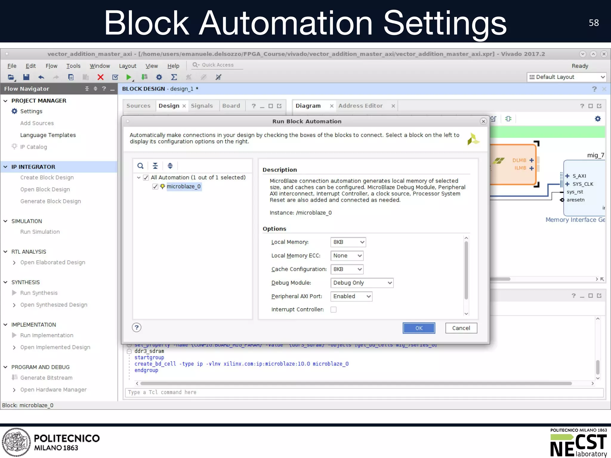Block Automation Settings
• text
 