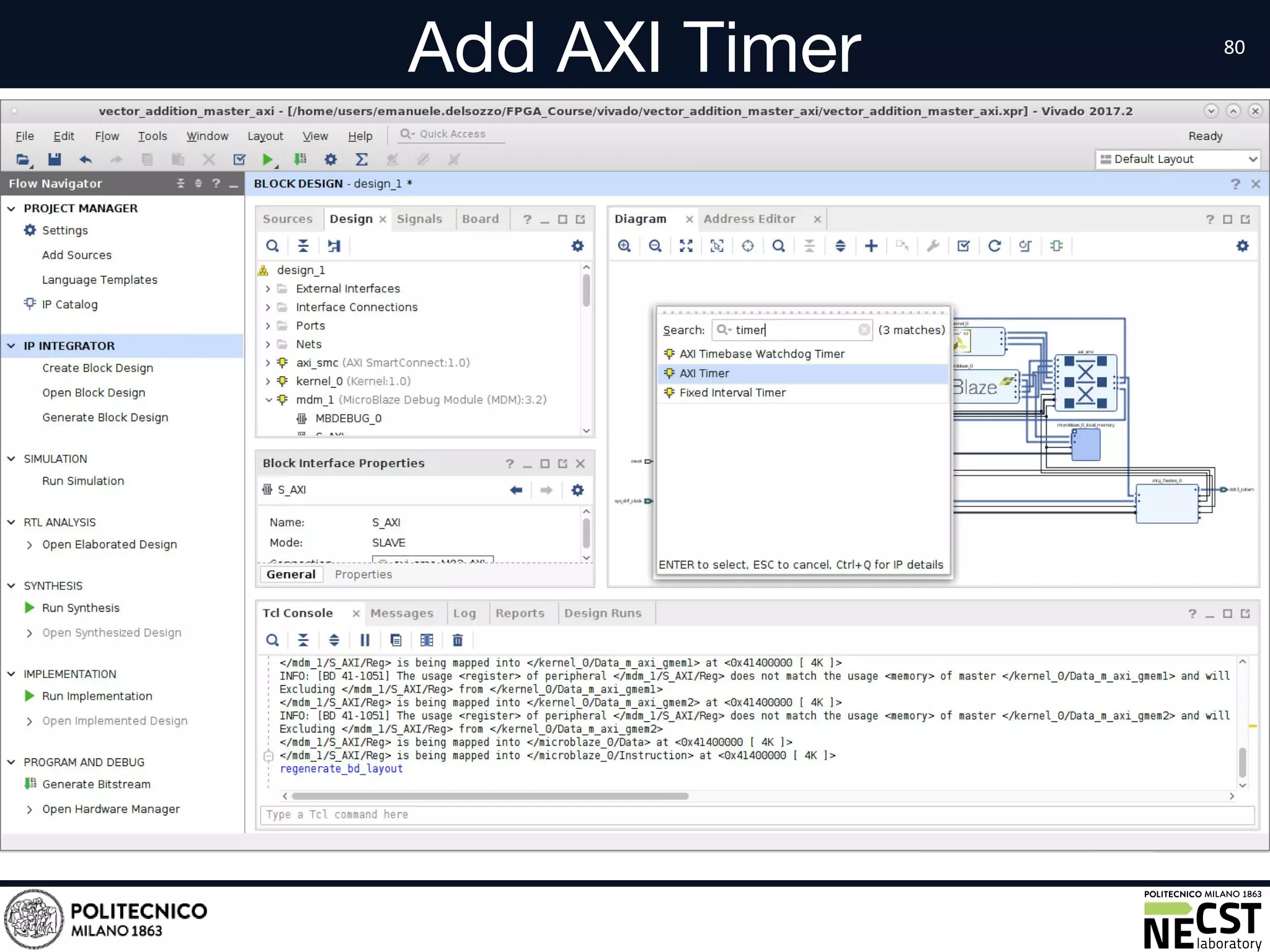 Add AXI Timer
• text
 