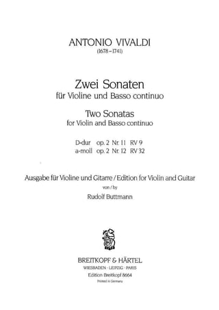 Vivaldi   two sonatas [duo] violin guitar