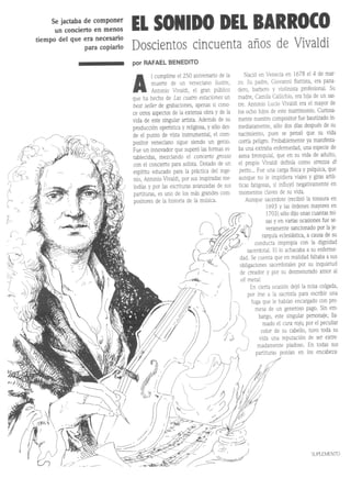 El sonido del Barroco. 250 años de Vivaldi.