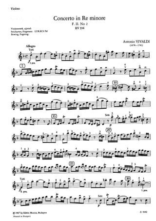 Vivaldi violino concerto em re menos