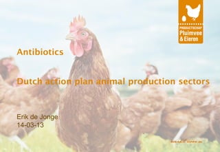 Antibiotics


Dutch action plan animal production sectors



Erik de Jonge
14-03-13
 