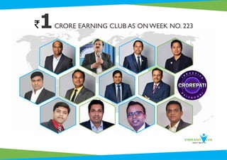 1CRORE EARNING CLUB AS ON WEEK NO. 223
 