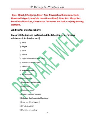 Viva questions ds th c++ | DOC