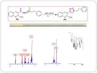 Scheme 8: Synthesis of 2-(2-methylquinolin-3-yl)-5-phenethyl-1,3,4-oxadiazole
 