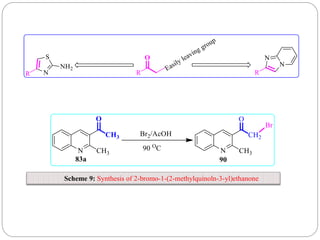 Scheme 9: Synthesis of 2-bromo-1-(2-methylquinoln-3-yl)ethanone
 