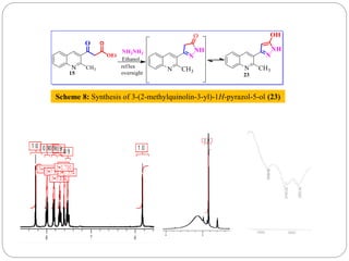 Scheme 8: Synthesis of 3-(2-methylquinolin-3-yl)-1H-pyrazol-5-ol (23)
 