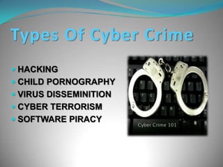  HACKINGHacking in simple terms means an illegal intrusion into a computer system and/or network. It is also known as CRACKING. Government websites are the hot targets of the hackers due to the press coverage, it receives. Hackers enjoy the media coverage.