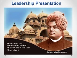 Leadership Presentation

Story of Swami Vivekanda
Dhanabal
Maithreye
Arindam
Faridh Khan
Shalini
RR Mohan Kumar

 