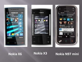 Nokia X6 Nokia X3 Nokia N97 mini
 
