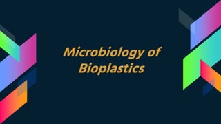 Microbiology of
Bioplastics
 