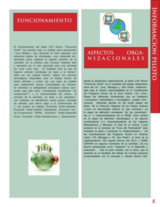Informacion piloto
  FUNCIONAMIENTO




El funcionamiento del piloto CoP Alumni “Economía
Verde” fue previsto bajo un mode...