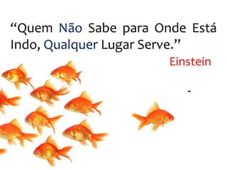 “Quem Não Sabe para Onde Está 
Indo, Qualquer Lugar Serve.” 
Einstein 
 