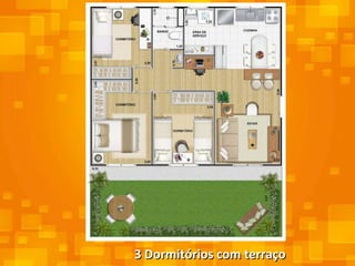 3 Dormitórios com terraço 