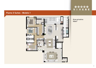 Planta 3 Suítes - Modelo 1


                             Área privativa
                             193m²




                                              8
 