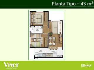 Living – apartamento 43 m²
 