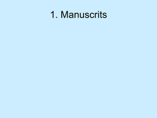 1. Manuscrits 