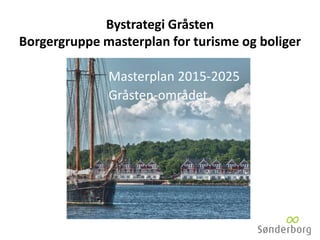 Bystrategi Gråsten
Borgergruppe masterplan for turisme og boliger
Masterplan 2015-2025
Gråsten-området
 