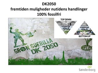 DK2050
fremtiden muligheder nutidens handlinger
100% fossilfri
 