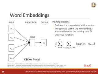 Word Embeddings
Training Process
◦ Each word w is associated with a vector
◦ The contexts within the window size c
are con...