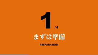 PREPARATION
まずは準備
1/4
 