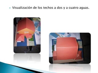    Visualización de los techos a dos y a cuatro aguas.
 