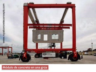 Módulo de concreto en una grúa 
 