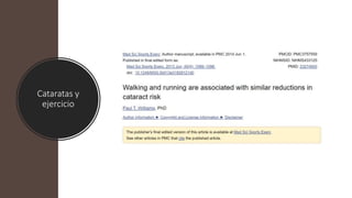 Cataratas y
ejercicio
 
